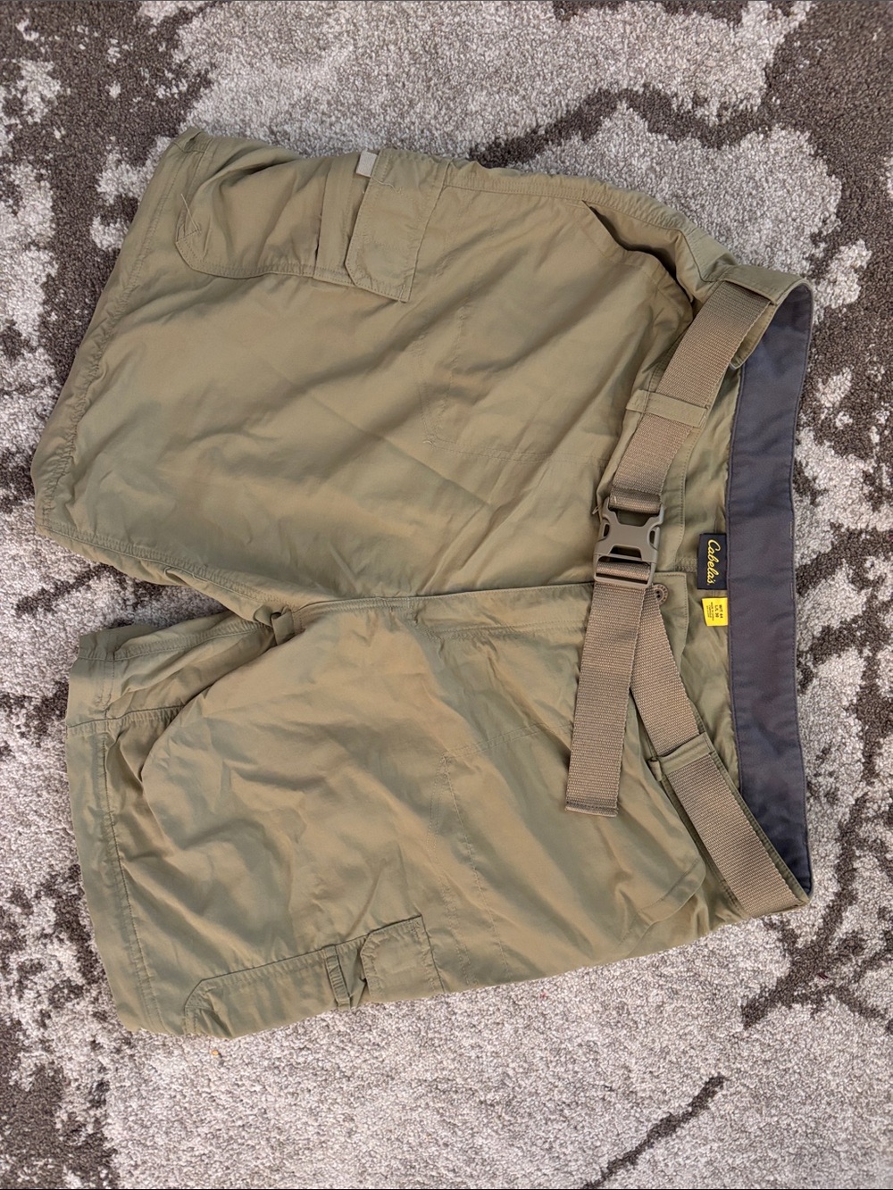 Cabela's Olive Utility Cargo Shorts with Integrated Belt